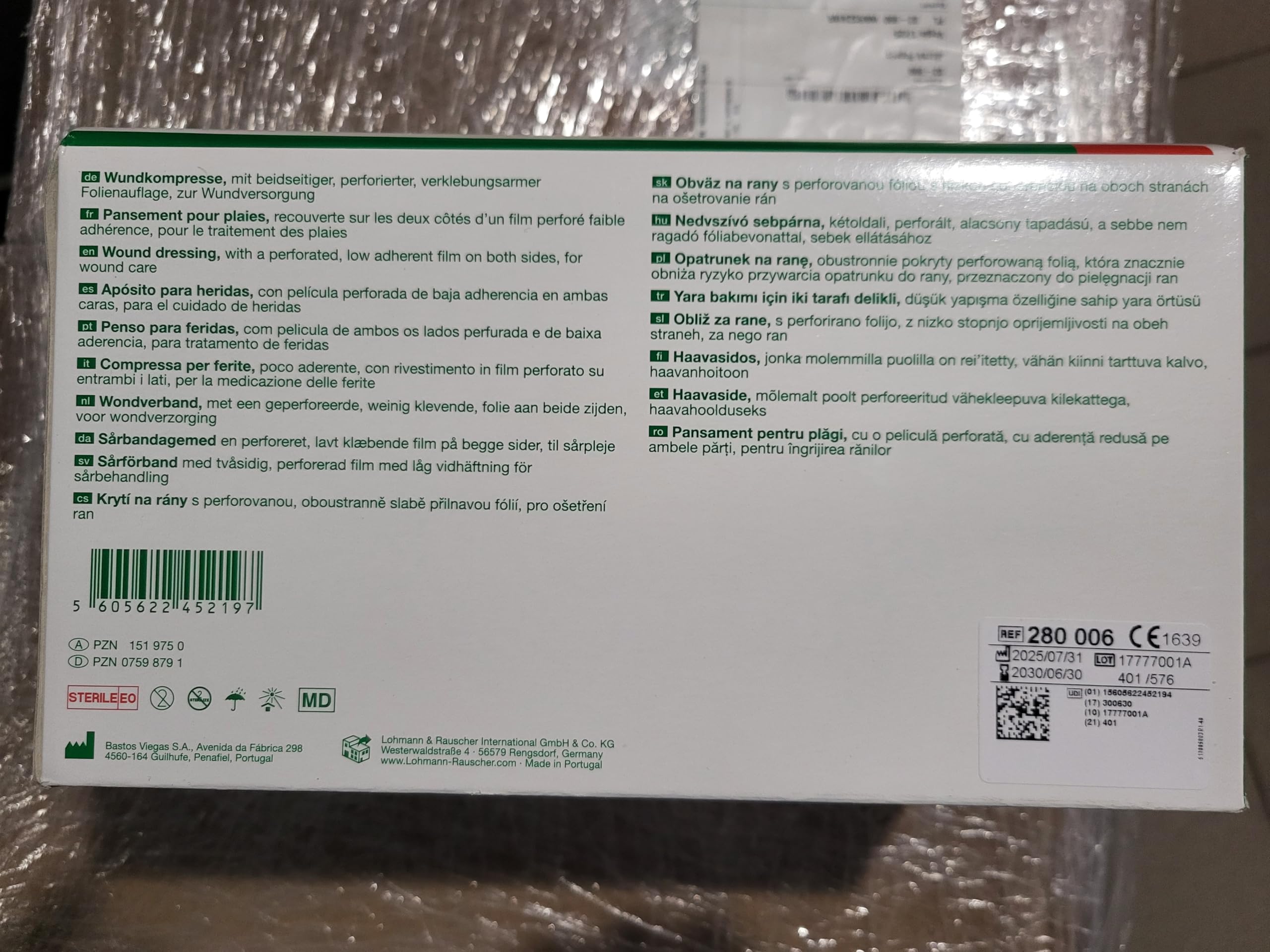 Solvaline N compresse per ferite non sterili, 50 pezzi, 10 x 20 cm