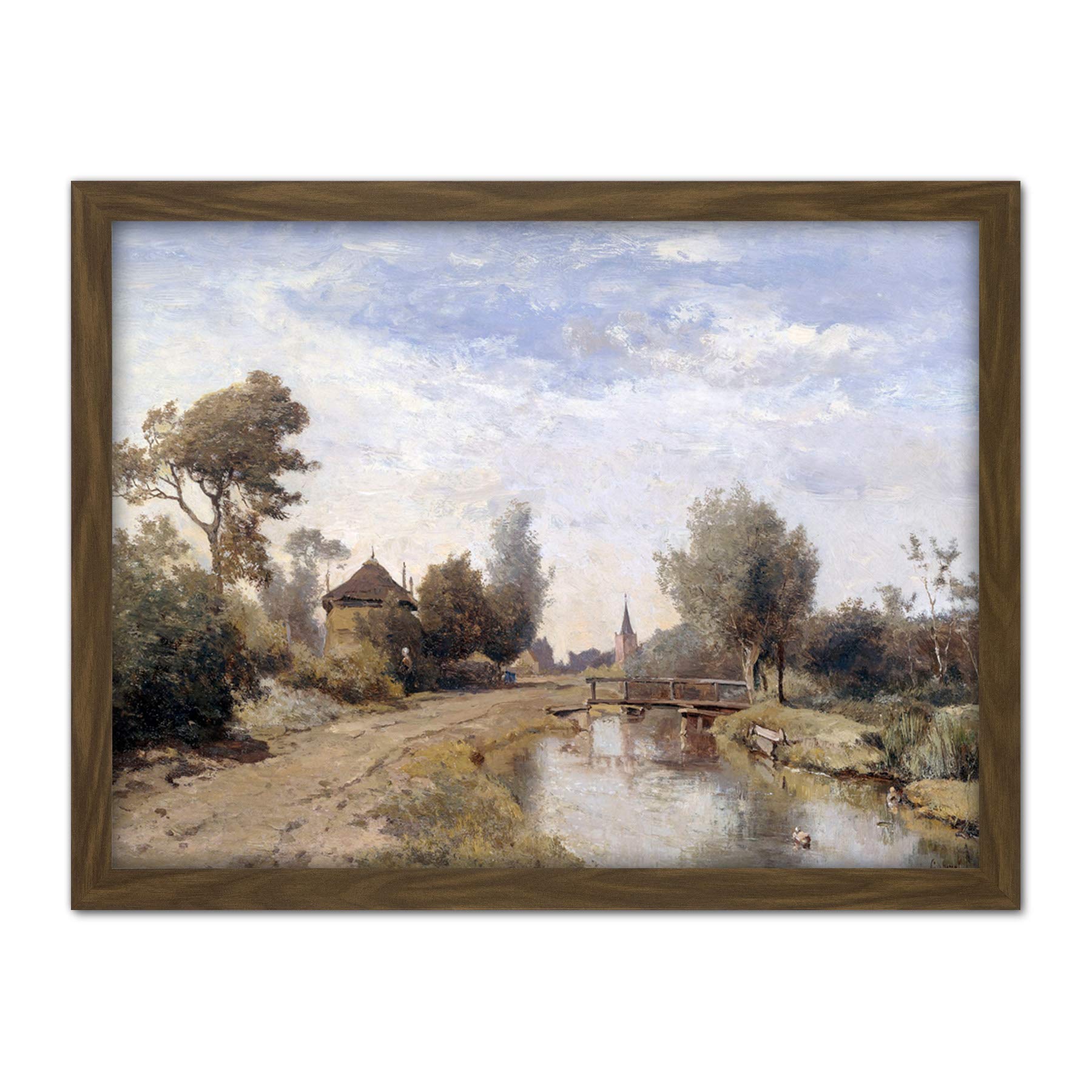 Artery8 Paul Gabriel Landscape Near Kortenhoef Painting Artwork Framed Wall Art Print 18X24 Inch