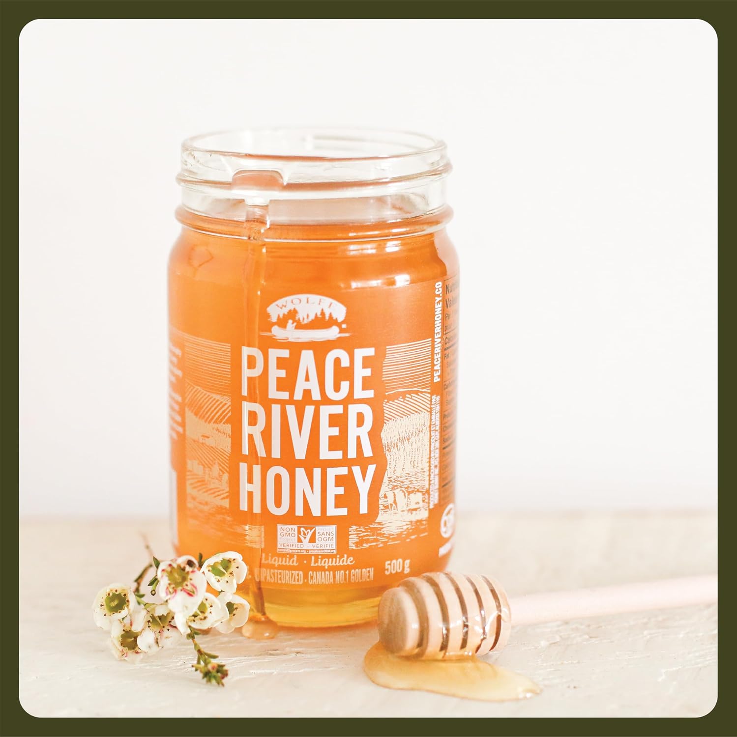 Peace River Liquid Honey | 100% Pure, Raw Honey | Mild Flavor Profile | Unpasteurized | Preservative & Additive Free, Non-GMO Certified | Sustainably Sourced | 16oz Jar