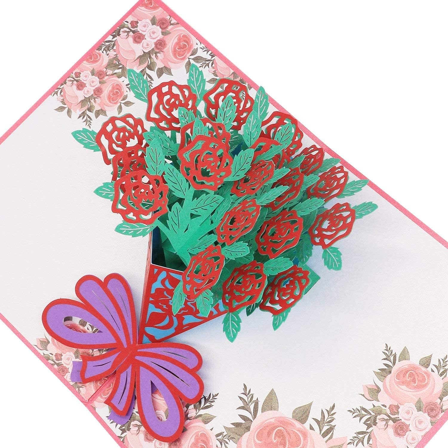 21セール ローズの花束のグリーティングカード メッセージカード 誕生日カード 感謝状 結婚祝い バラ 封筒付き Www Larrypolatsch Com