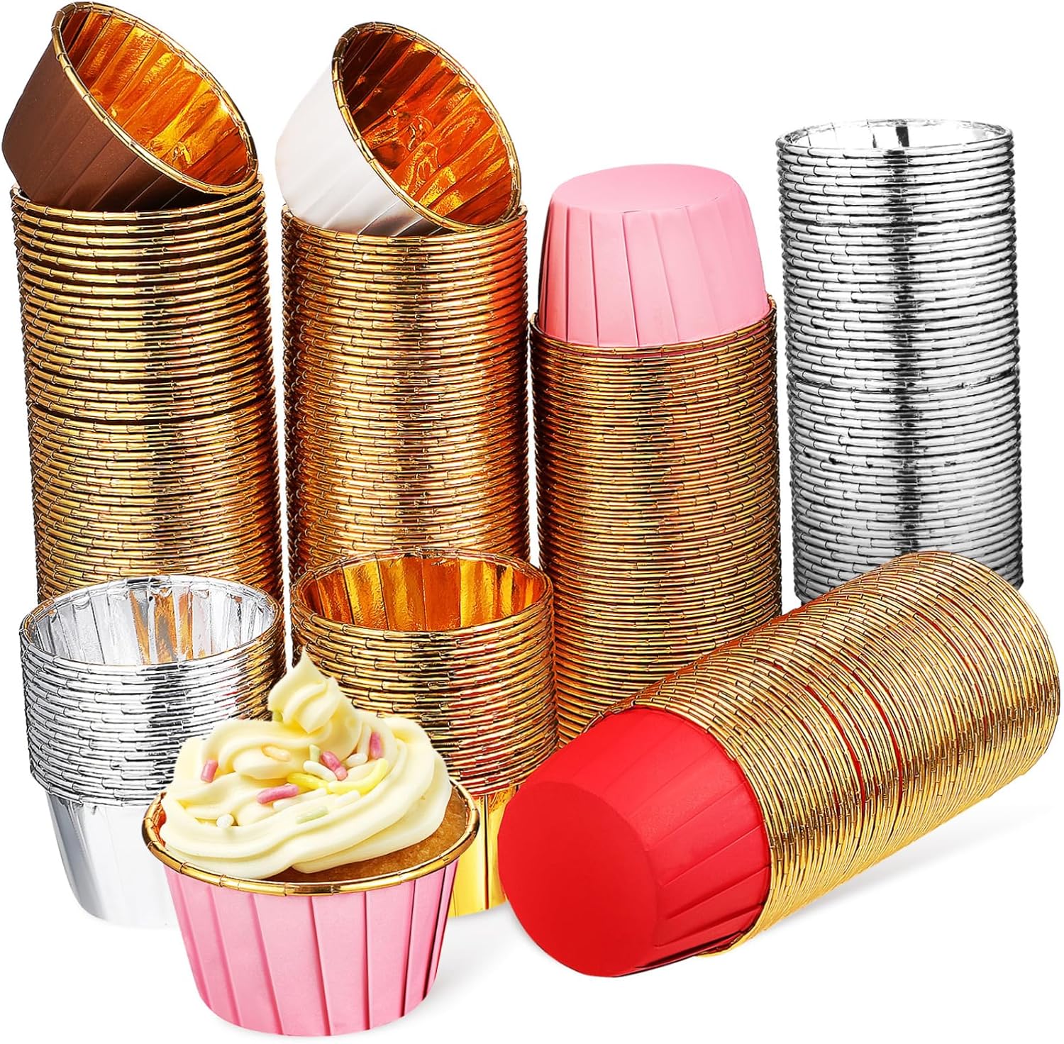 Non-stick Muffin Pans 300pcs Cupcake Baking Cups Laminated Roll Cupcake Liners