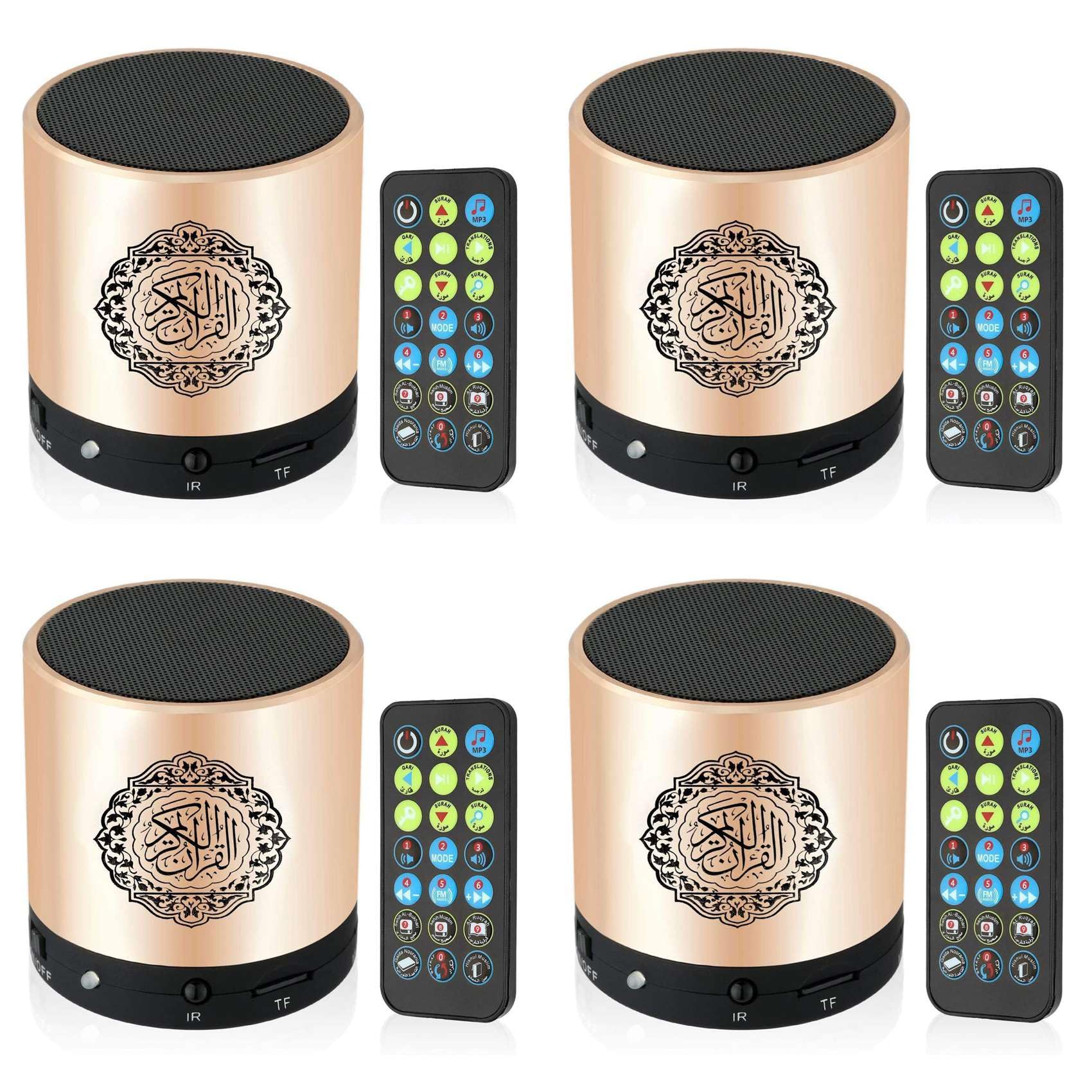 4 x głośnik muzułmański z Koranu, Smart Koran, mały przenośny pilot zdalnego sterowania, Bluetooth, MP3, FM, IF, odtwarzacz Ramadan, Hajj,