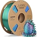LANDU Silk Tri-Color PLA Filament 1.75mm 1Kg, Triple Color Silk PLA Filament, Silk Rainbow PLA Filament, Neatly Wound 3D Printer Filament, 3 in 1 Multi Color Filament +/-0.02mm, Silk Red Blue Green