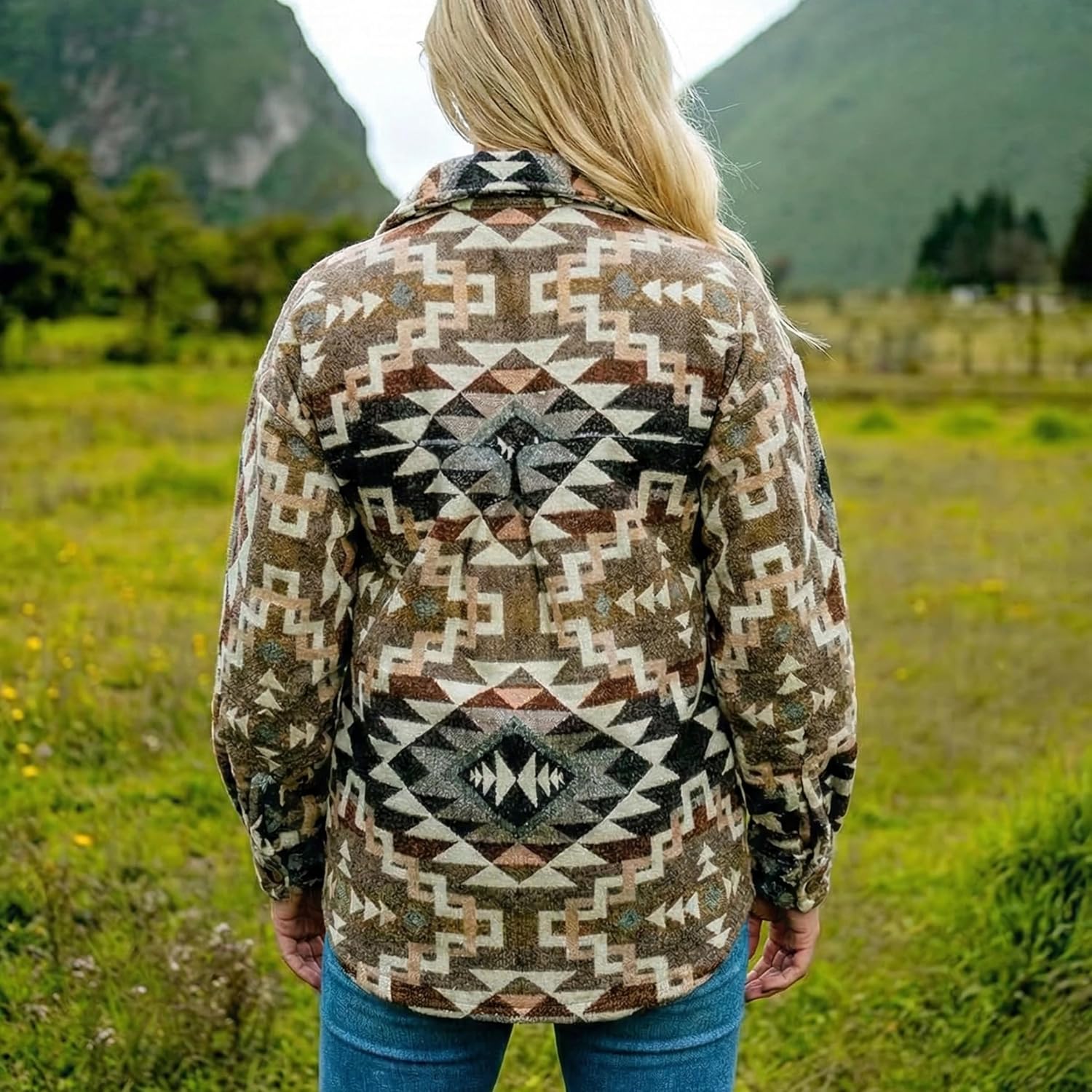 Aztec Shirts for Men or Women, Alpaca Wool, Hippy Clothes, Western Jacket Coat, Country Outfits, Handmade in Ecuador