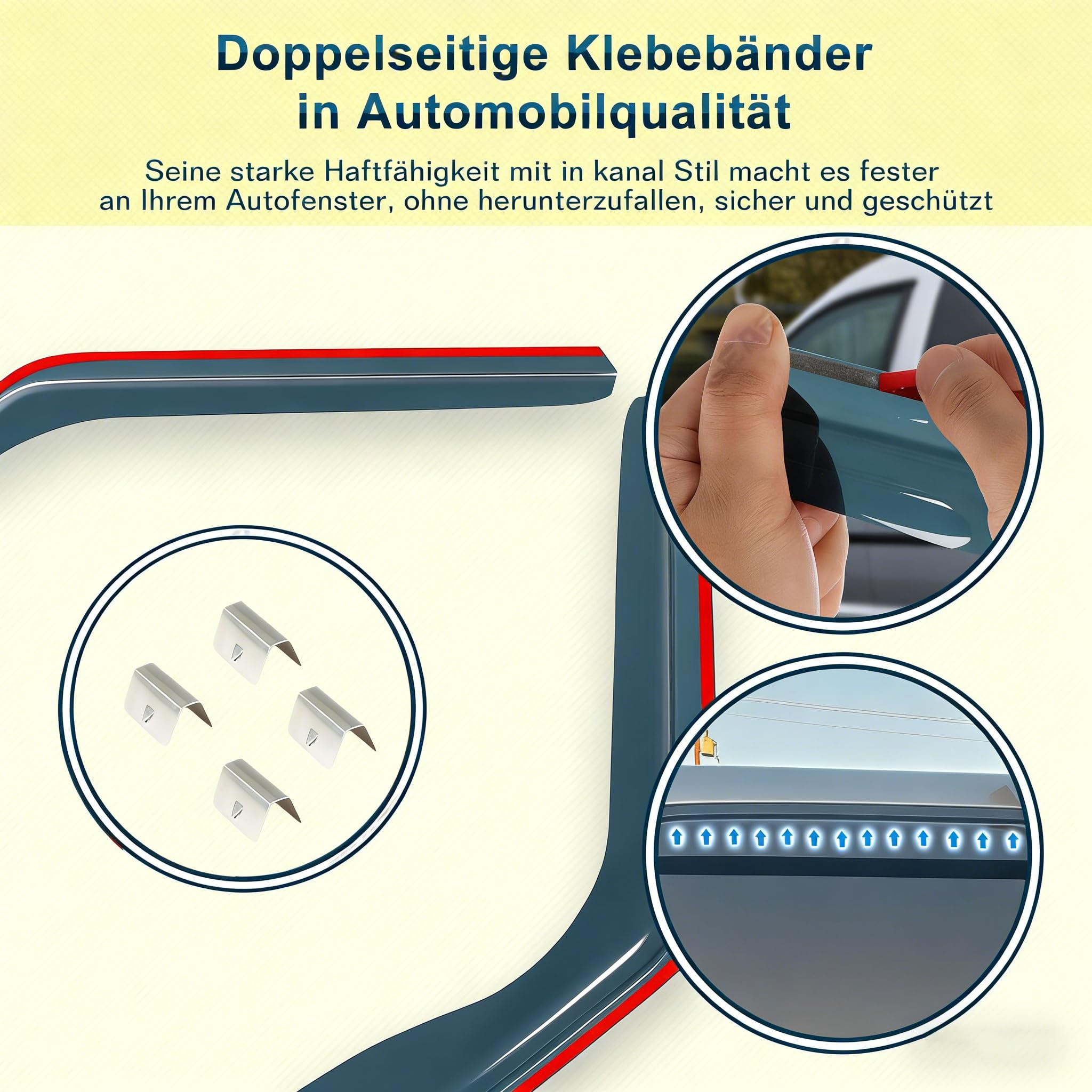 Windabweiser Kompatibel mit VW Caddy 3 2004-2015, Regenabweiser, Integrierte Deflektoren Integrierter Windabweiser, Vorne, Schwarz Smoke, 2 Stück