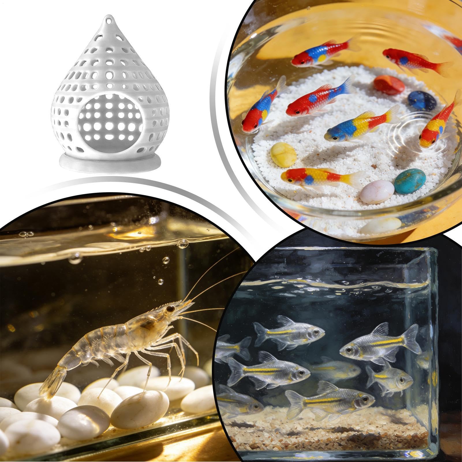 Betta Hängematte 3D-Gedruckter Futter Unterschlupf | Aquarium Fischhöhle Hängematte Spielzeug Für Corydora, Clownkrebs, Welse Und Zwerggarnelen Zum Züchten, , Füttern Und