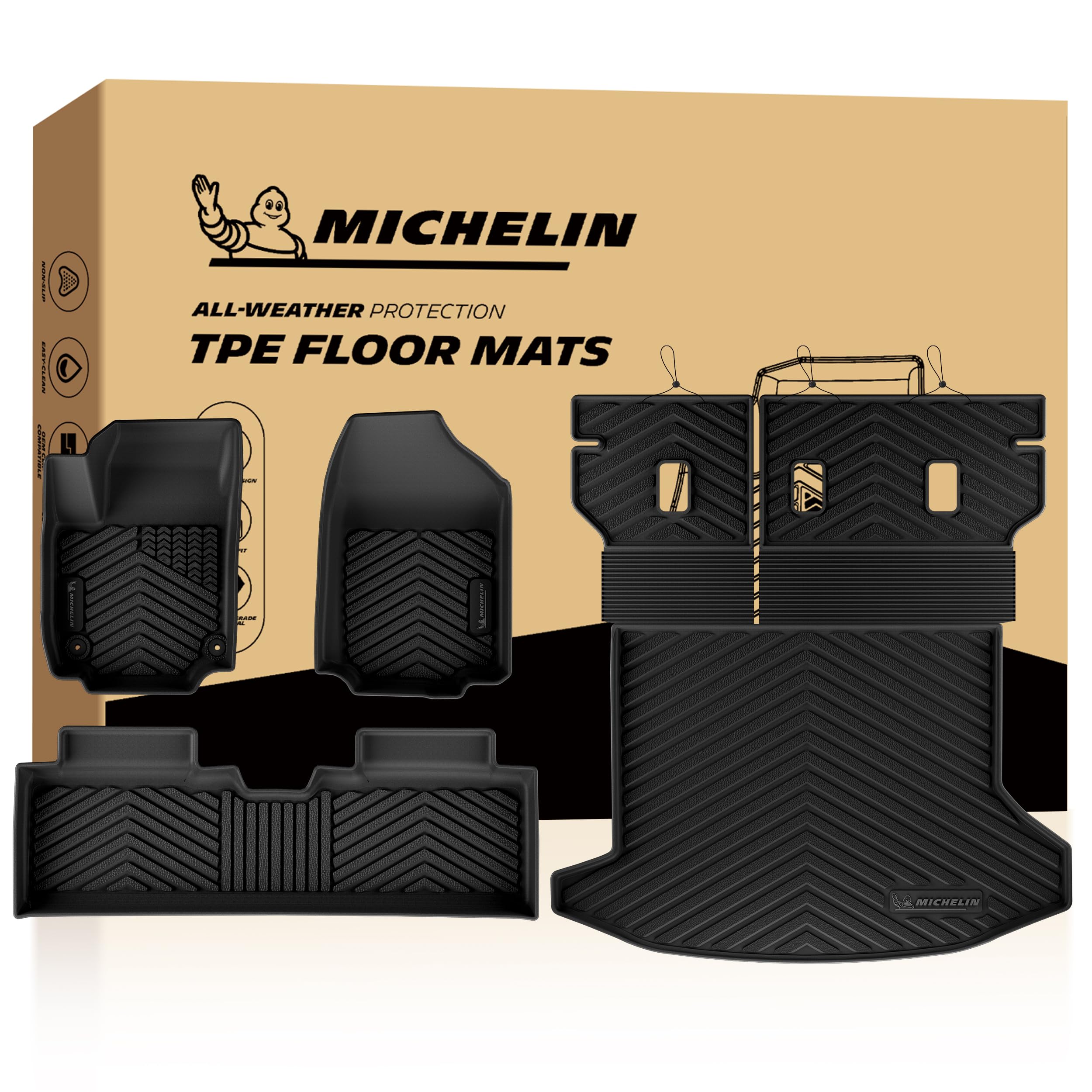 Michelin Vehicle Mats, All-Weather TPE Custom Fit Liner for 2025-2027 Chevy Equinox Gas/GMC Terrain, Premier, Not Fit Equinox EV