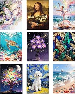 NIHO-JIUMA Diamond Painting Kits, 30 X 40 cm/12 X 16 inches | 5D full drill, adults & teens, home wall decoration | individually packaged tool | 9 pack