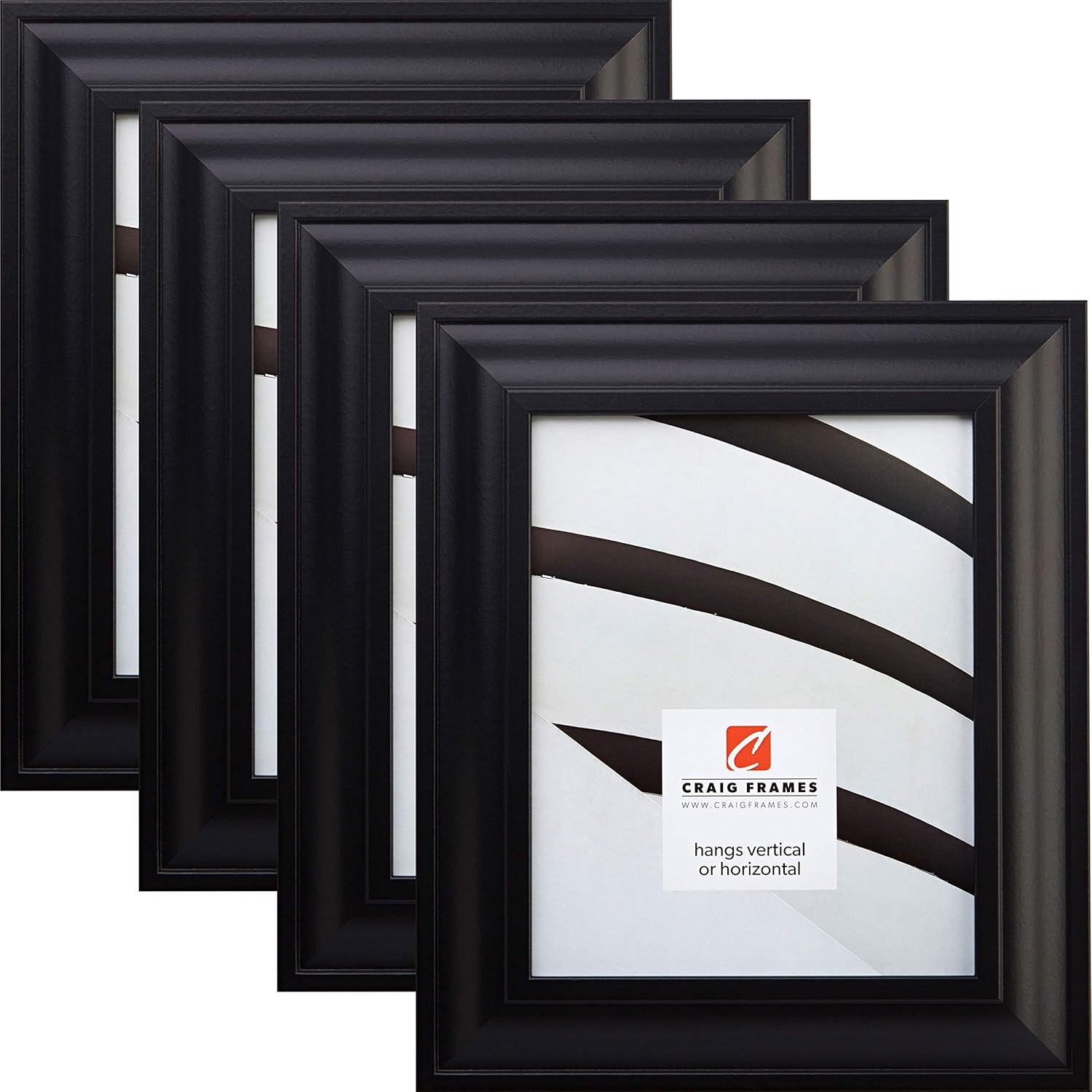 Craig Frames 76047 8 x 10 Inch Picture Frame, Contemporary Dark Mahogany, Set of 4