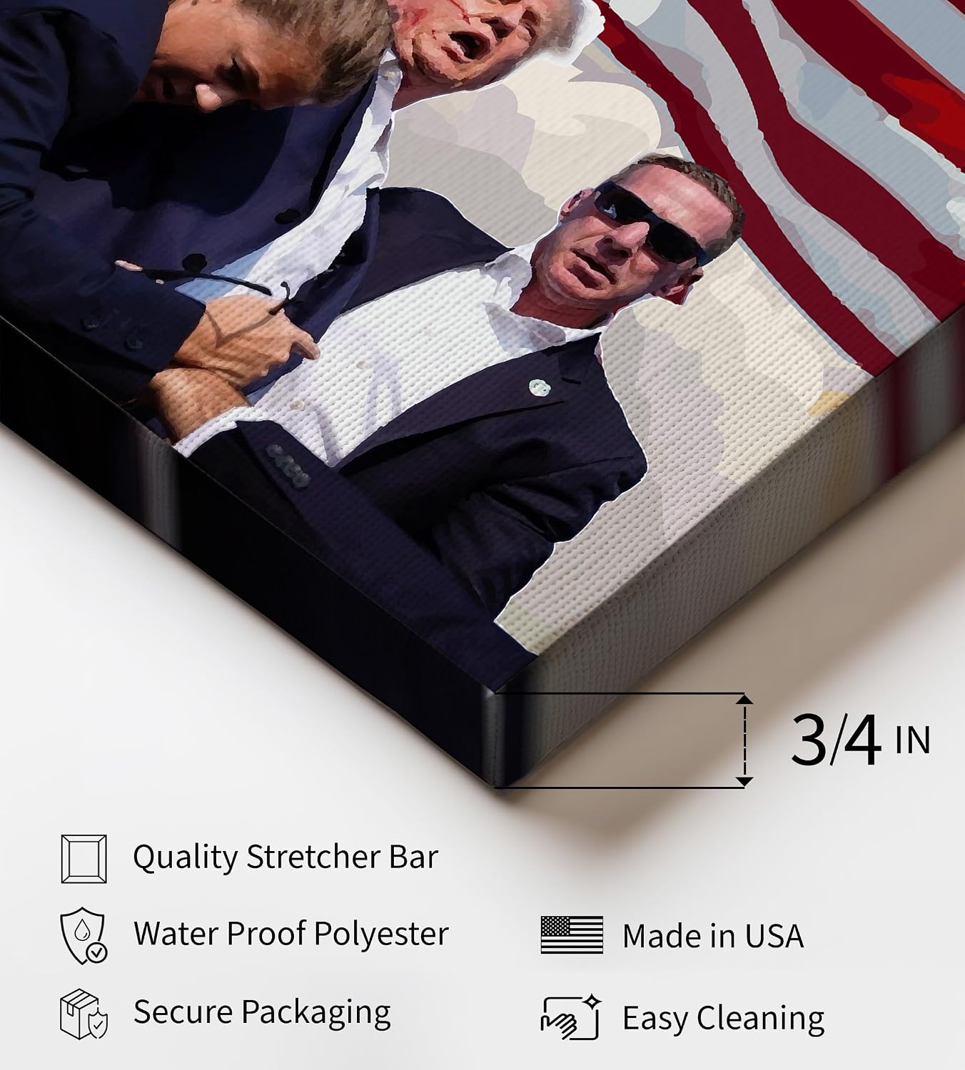 Poster Master Trump Canvas - US President Print - Politician Art - Flag Art - Patriotic American Wall Art - Great Living Room or Office Wall Decor - 8x10 STRETCHED Canvas