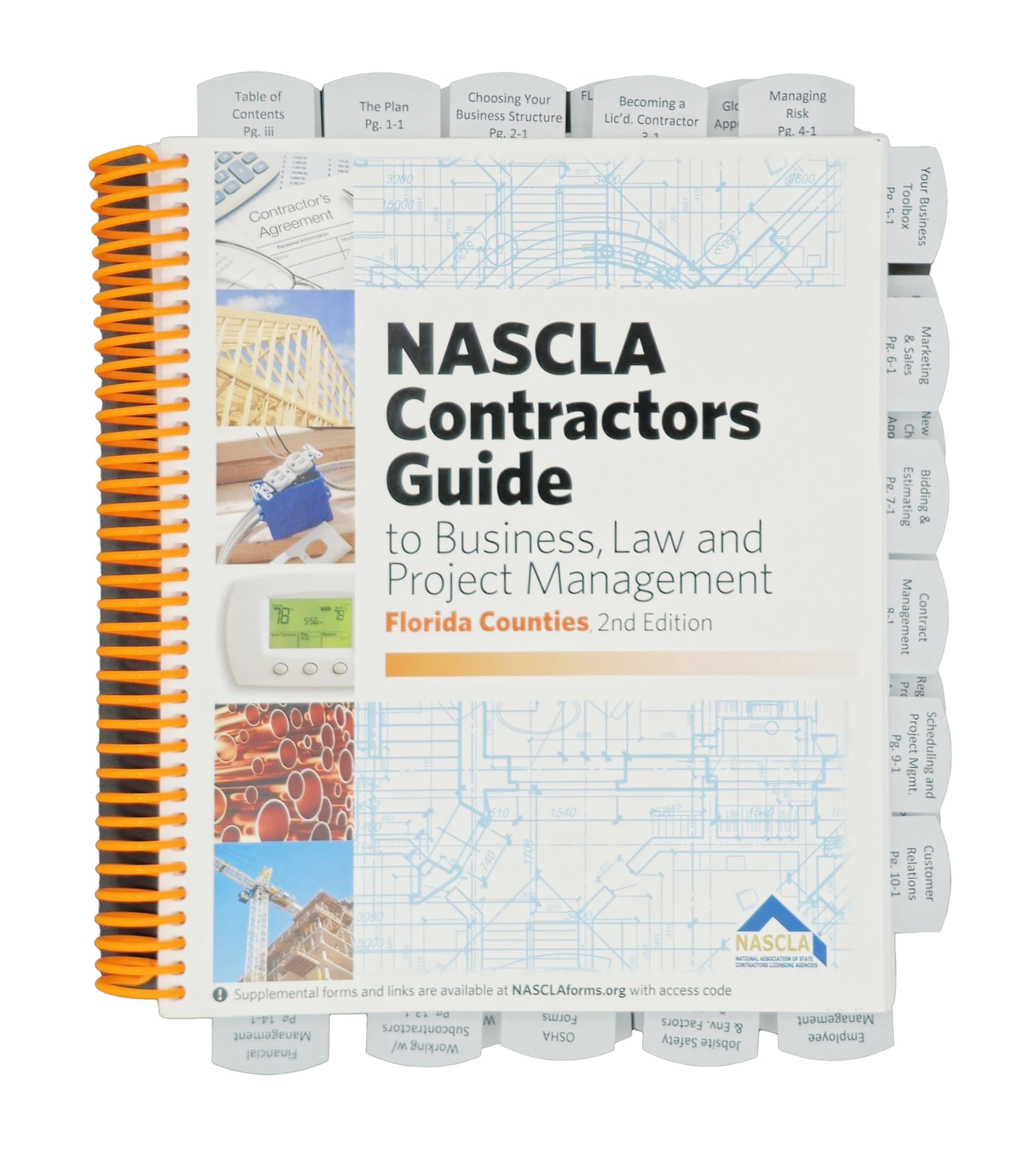Highlighted and Tabbed - NASCLA Contractors Guide to Business, Law and Project Management, Florida Counties 2nd Edition - from Exam Books