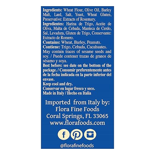 Miniatura 3 de Flora Grissini Torinesi - Palitos de pan finos italianos tradicionales, horneados al horno y ligeramente crujientes, auténtico aperitivo importado,