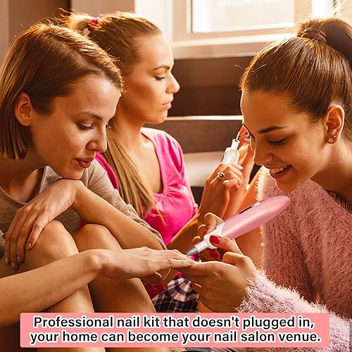 Miniatura 6 de IMVII Kit profesional de manicura y pedicura de 5 velocidades, juego de lima de uñas eléctrica, máquina de taladro eléctrico de uñas, herramienta de