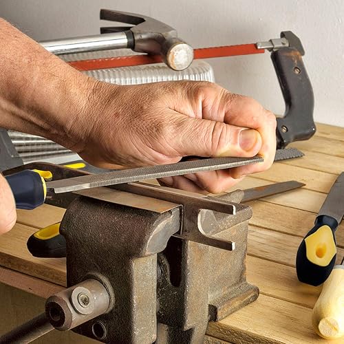 Miniatura 18 de Juego de archivos pequeños, lima de diamante de aguja, 13 piezas, 6 limas Jewlers y 6 limas de acero, trabajo de metal de precisión, carpintería