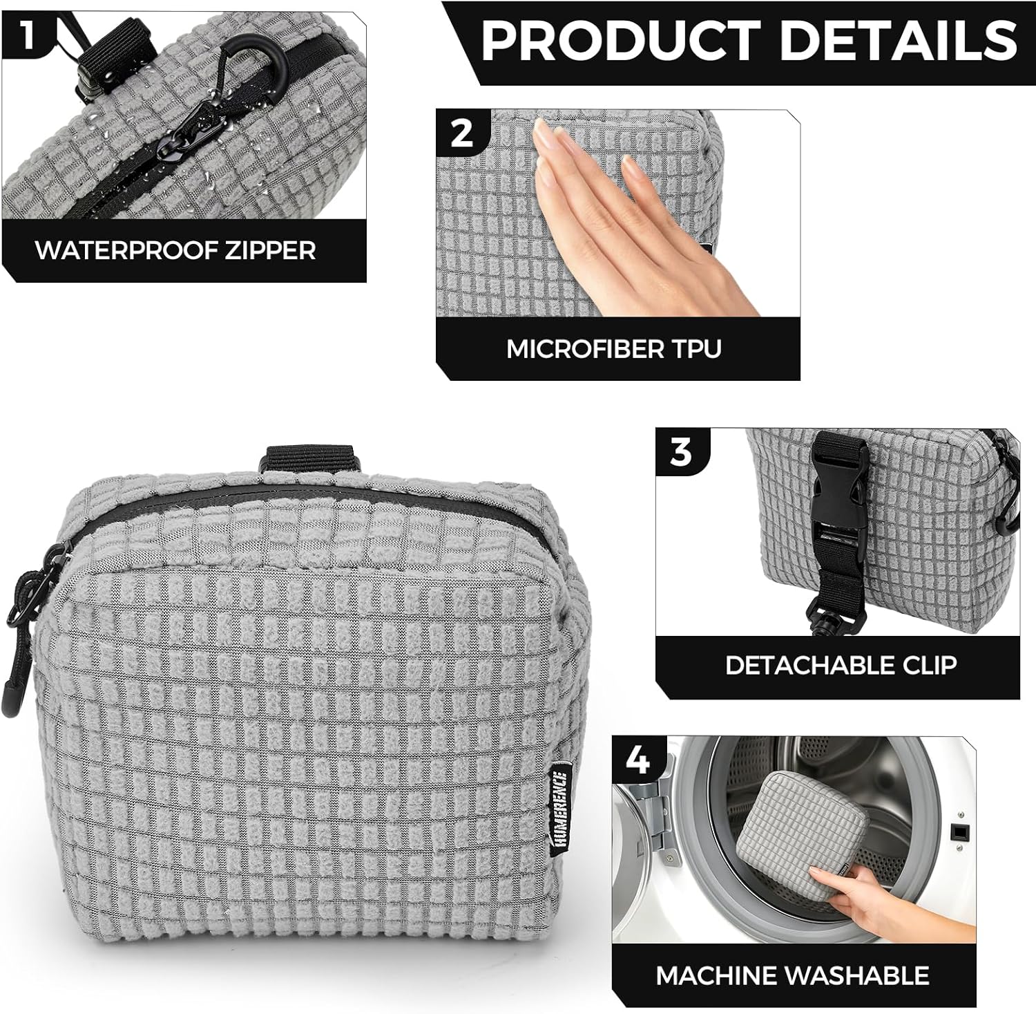 Golf Club Cleaning Bag Waterproof Golf Ball Cleaner Pouch Portable Accessories Cleaner for Golf Clubs and Balls - Grey