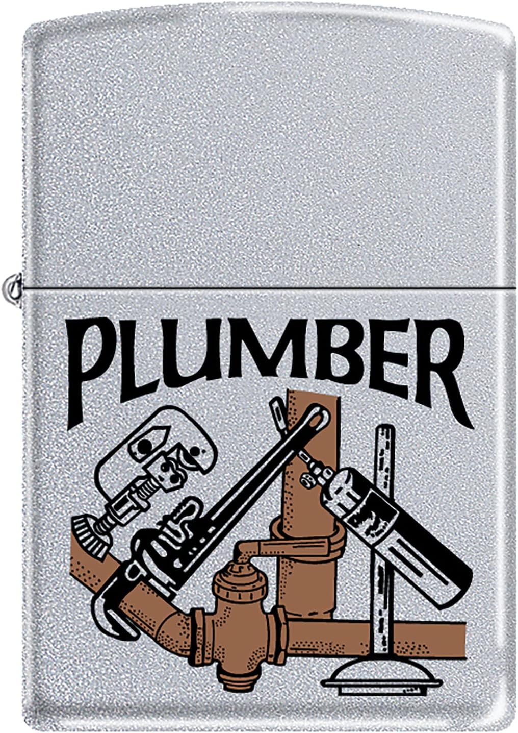 Zippo Lighter - Plumber Satin Chrome Windproof Lighter #Z284
