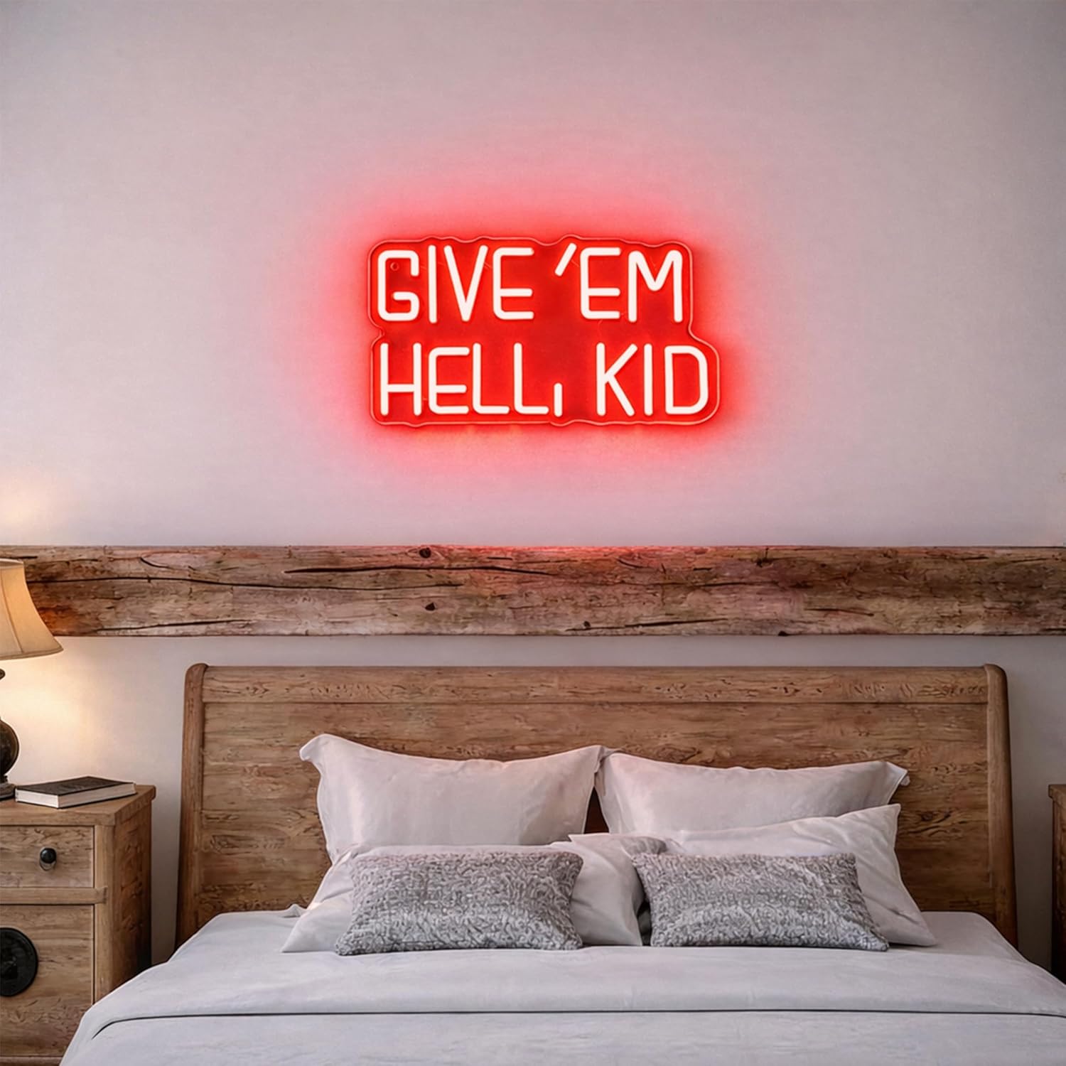 Red Rock Neon Sign for Wall Decor,LED Neon Lights for Bedroom,Punk Aesthetic Neon Wall Sign,Edgy Attitude Quote LED Sign for Man Cave,Game Room,Bar Decor 7.9x13.4 inches.