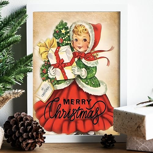 Miniatura 5 de 12 piezas de arte de pared de Navidad, decoración de pared de Navidad, Navidad, Navidad, Navidad, Navidad, muñeco de nieve, niña, póster de arte