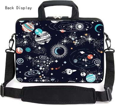 AMARY 13 13,3 Dizüstü Bilgisayar Kılıfı chromebook kılıfı Ayarlanabilir Omuz Askısı Saplı Aksesuar Cebi (Galaxy-1)