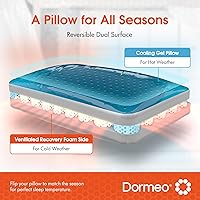 Vista 4 de Dormeo Almohada de cama Dark Queen con tecnología Octaspring, gel transpirable reversible y espuma viscoelástica para soporte de cuello y hombros