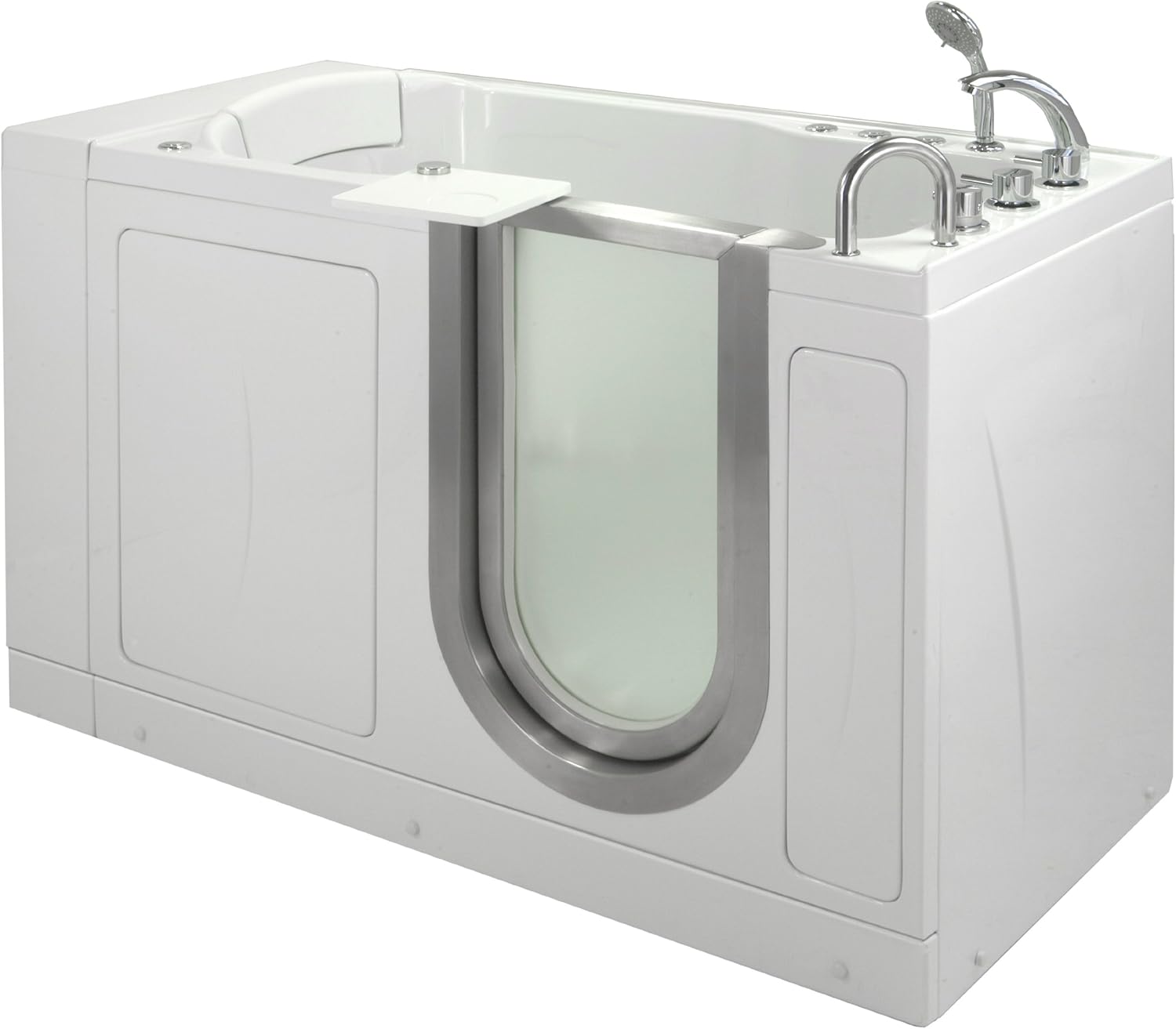 52" x 28" Petite Massage Whirlpool Walk In Tub Door and Drain Location ...