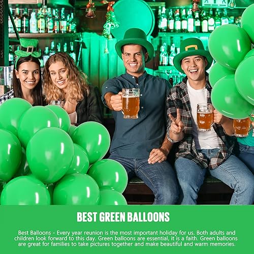Miniatura 5 de OWill 120 globos verdes de látex verde de 12 pulgadas, calidad de helio para cumpleaños, baby shower, suministros de fiesta de boda, decoración de