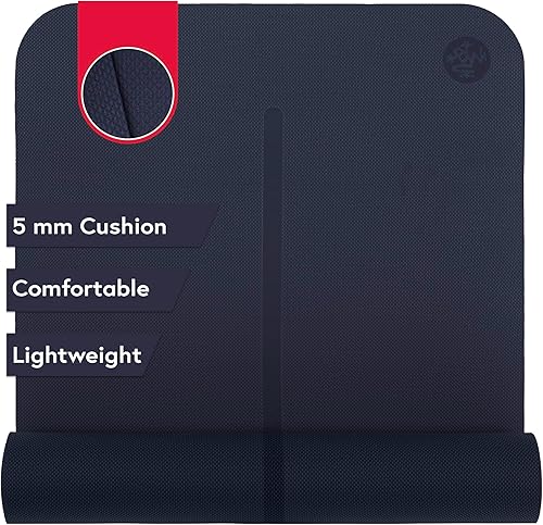 Manduka Begin - Esterilla de yoga perfecta para principiantes en yoga y pilates, mujeres y hombres, 0.197 in de grosor, reversible, 68 pulgadas