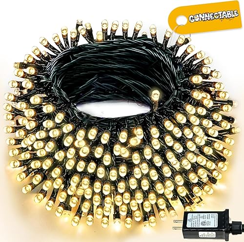 Miniatura 24 de 240 luces LED inteligentes de Navidad que cambian de color controladas por aplicación, cadena de luces RGB parpadeantes impermeables de 95 pies,