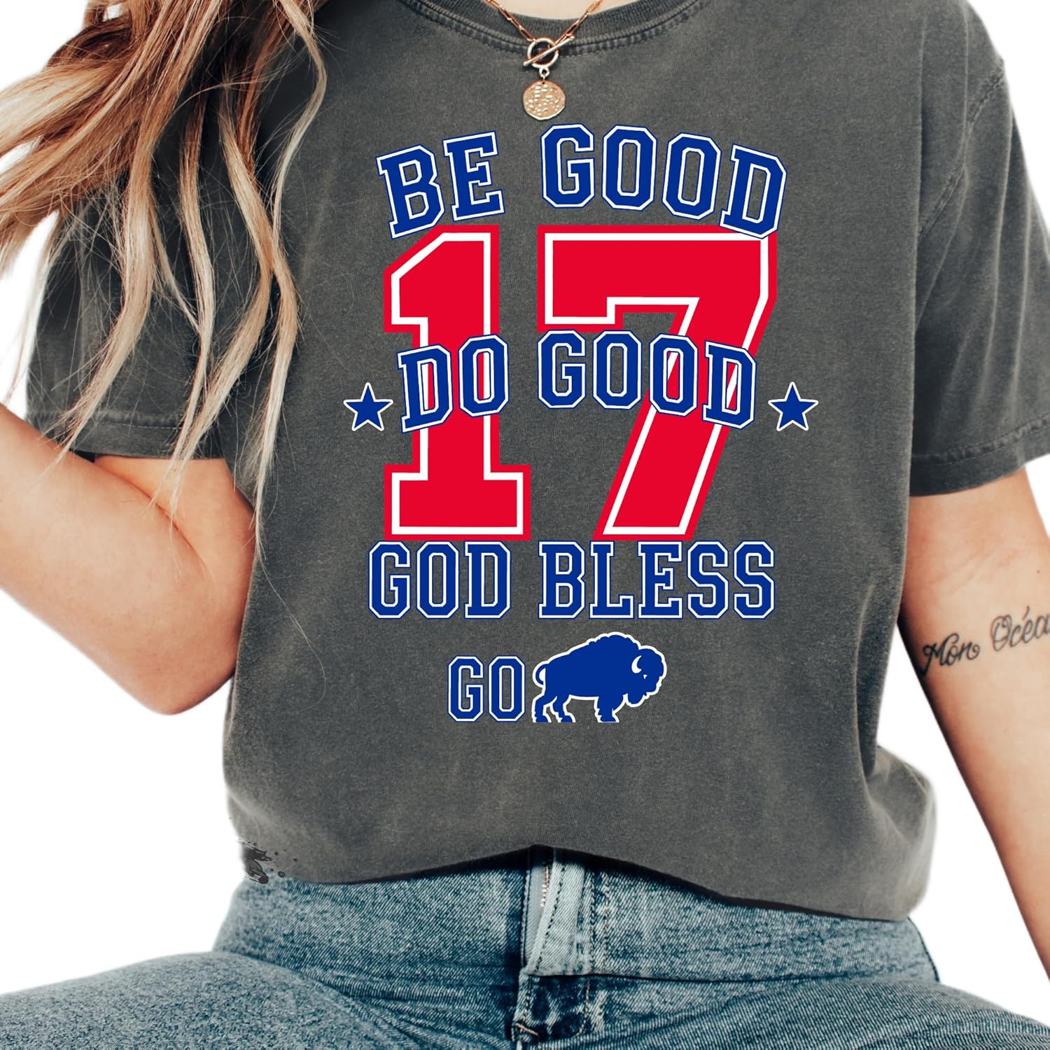 Be Good Do Good God Bless Go Buffalo Comfort Colors T-Shirt | Football Graphic Tee | Unisex Game Day Shirt |