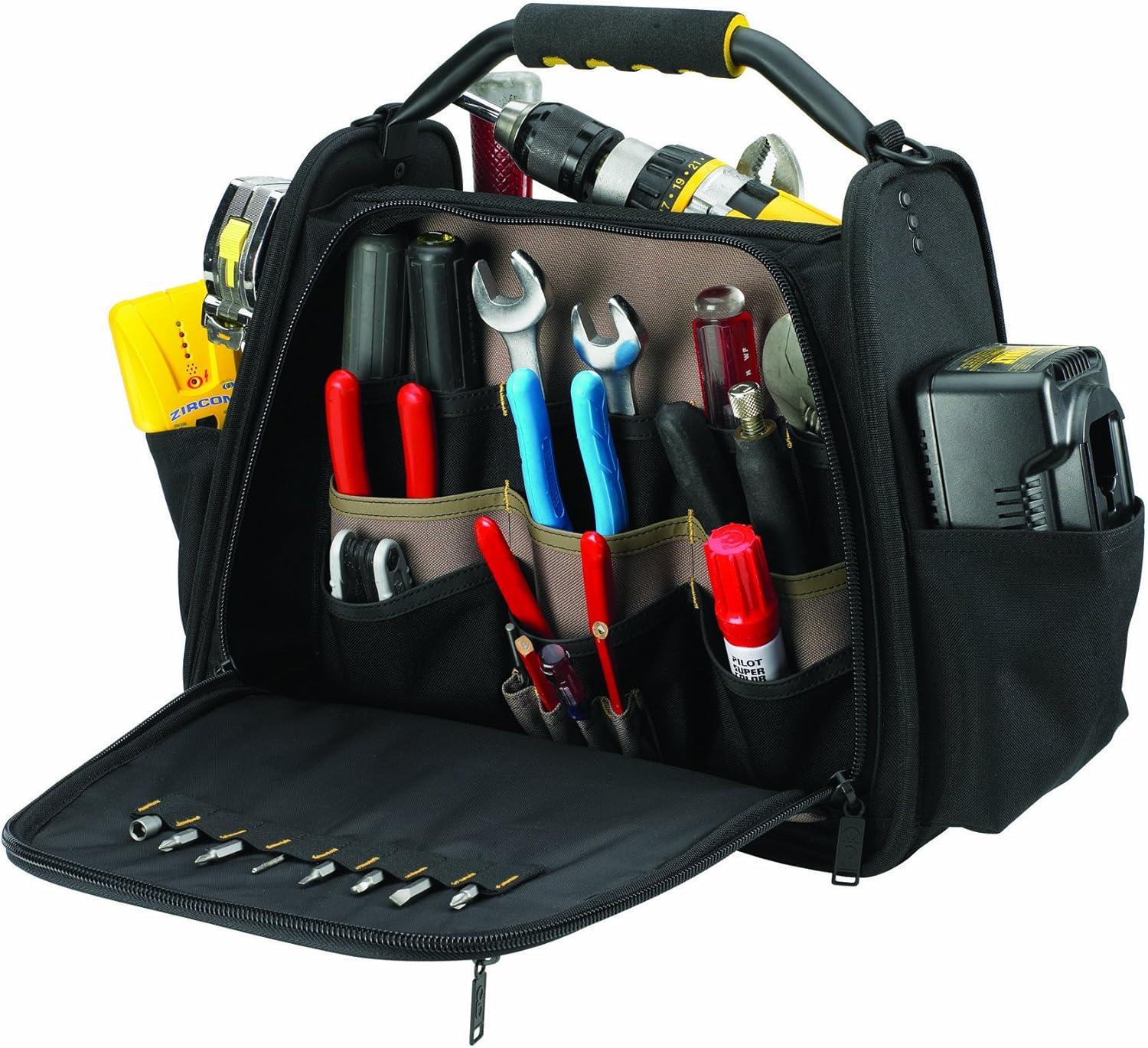 Custom Leathercraft 1574 Open-and-Closed-Top Tool Carrier, 30-Pocket