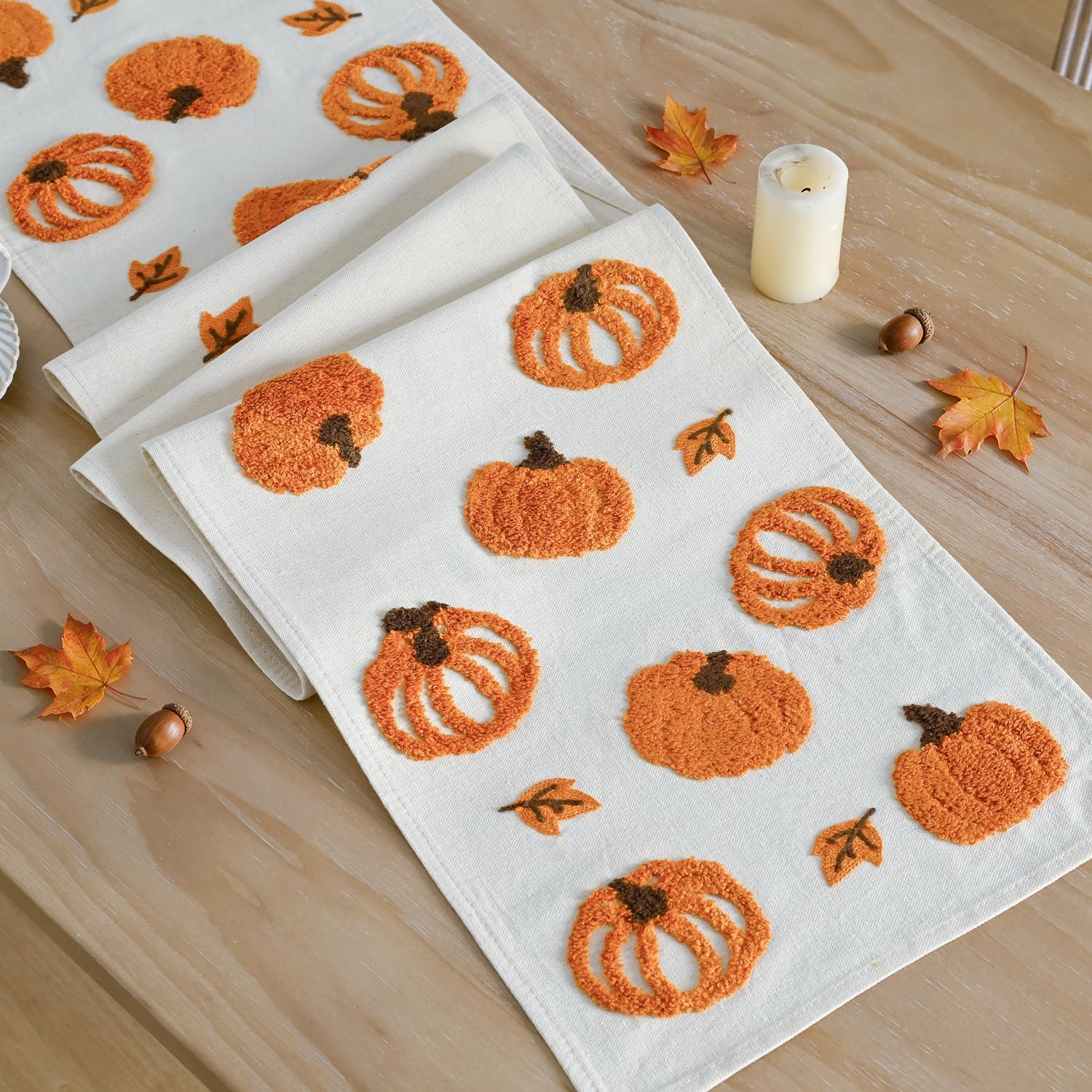 Artoid Mode 3D Chain Embroidery Soft Fall Table Runner 13x72 Inch