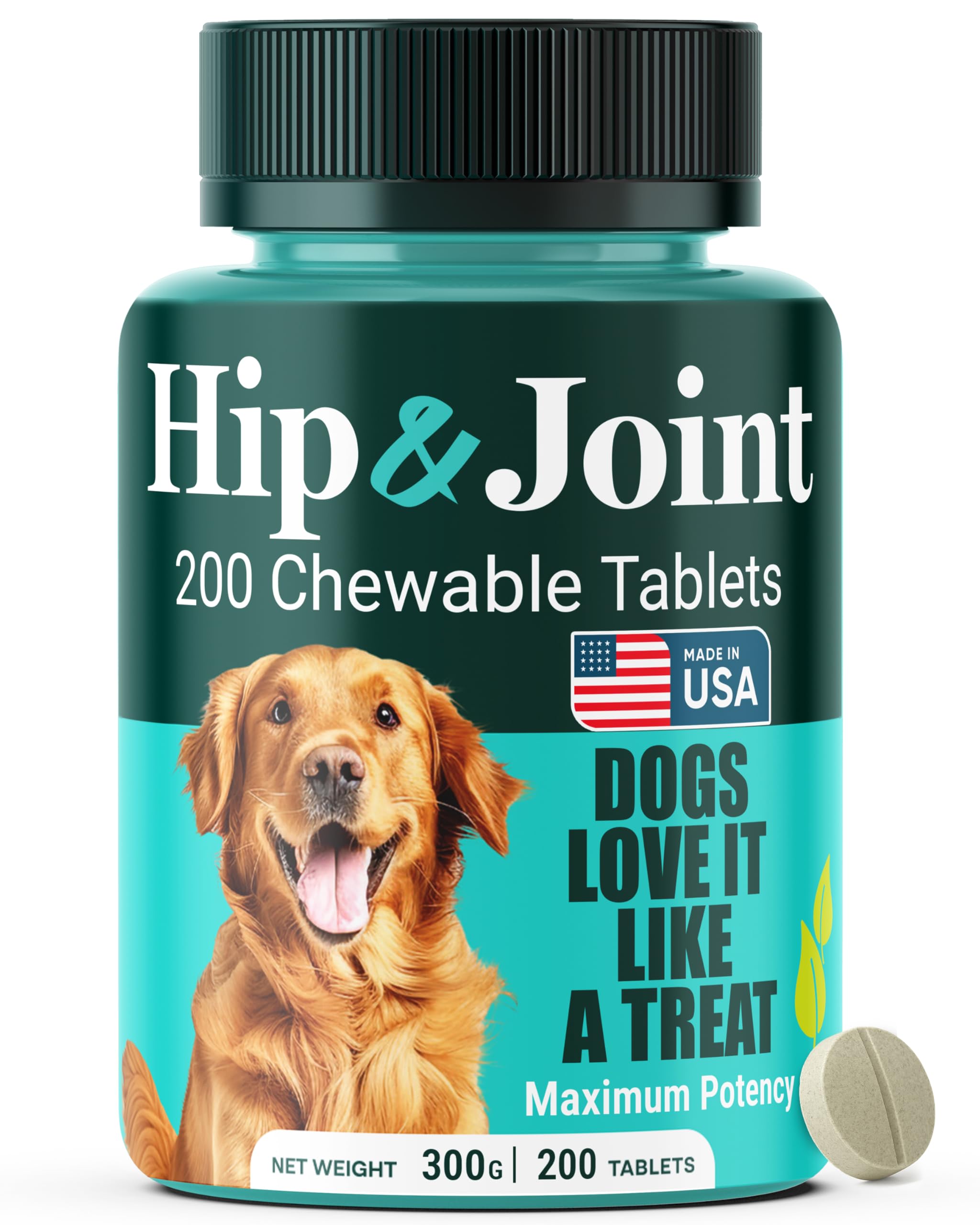 Natureflow Hip & Joint Supplement for Dogs, 300mg Green-Lipped Mussel for Dog Arthritis Pain Relief, Glucosamine, MSM & Chondroitin, Zero Sugar, Large