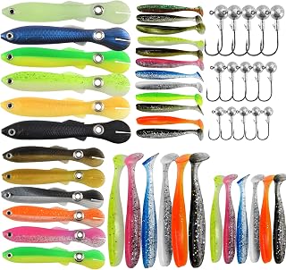 Angelköder-Set Hecht 51-tlg., 36 Gummifische + Jigköpfe