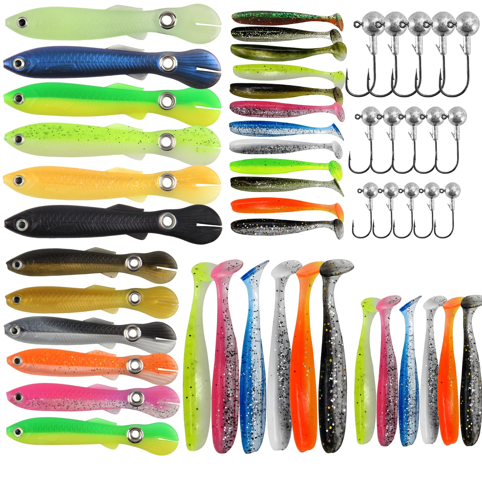 kit 51 pièces leurres souples pêche 15