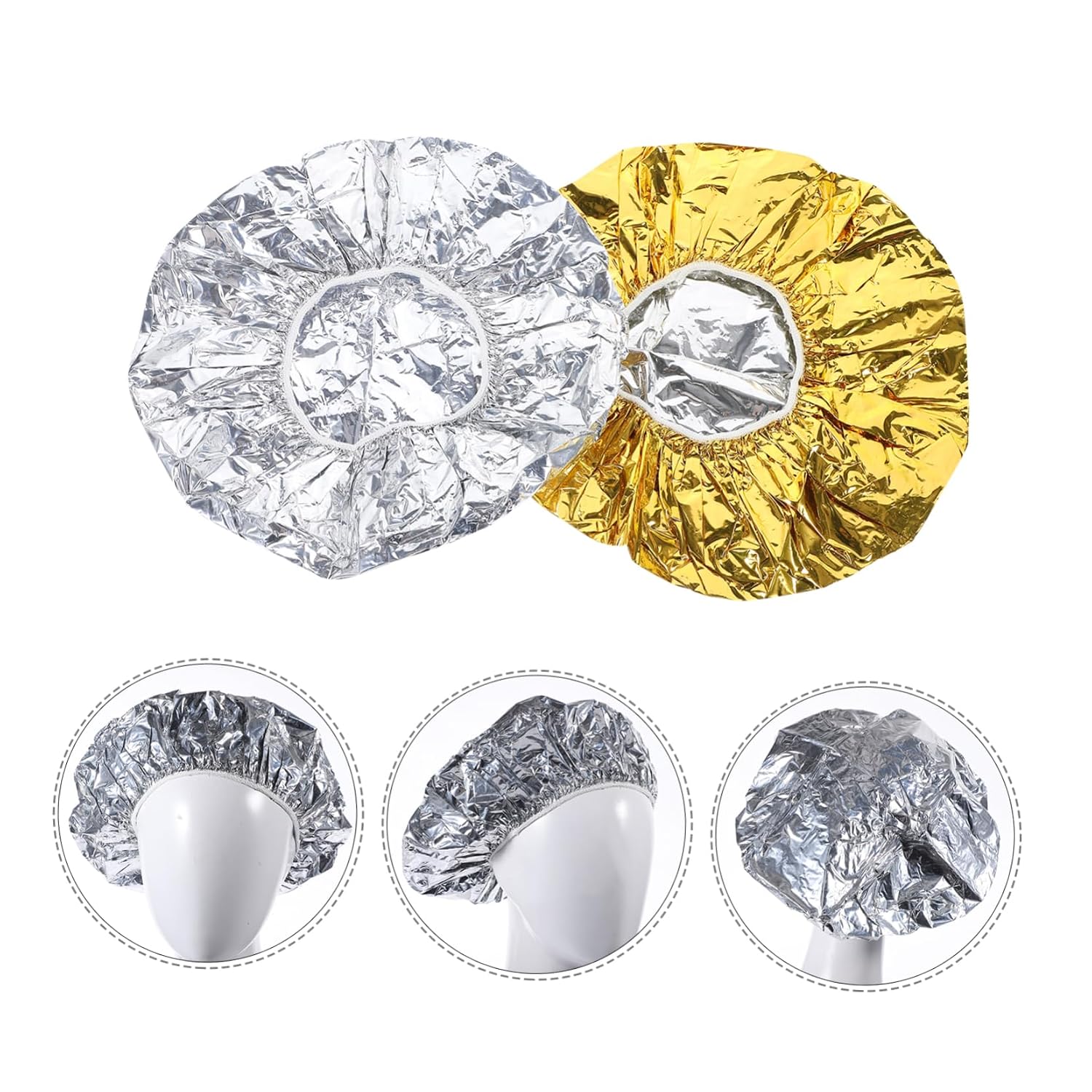 6pcs Heat Insulation Aluminum Foil Cap for Deep Conditioning Hair Coloring Professional Salon Barber Accessories