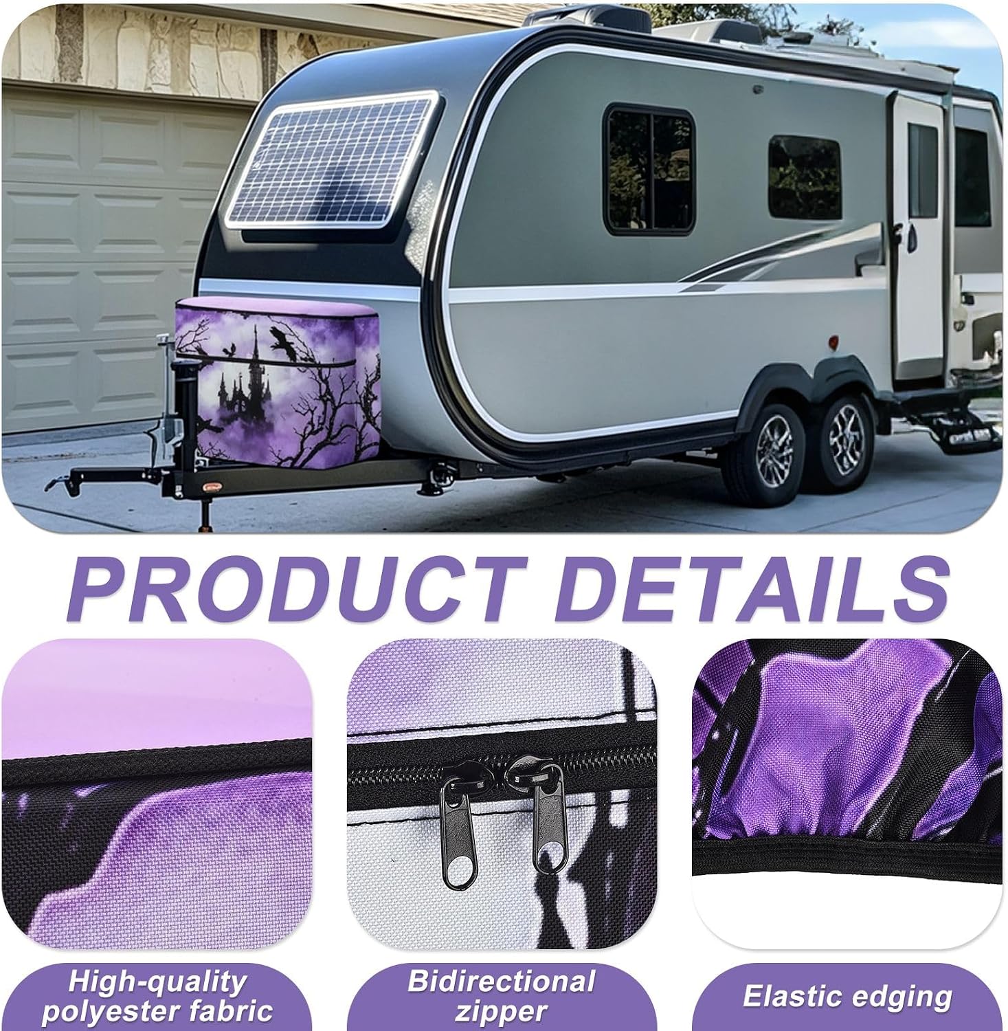 RV Propane Tank Cover, Dual Zipper, 20lb, Halloween Theme