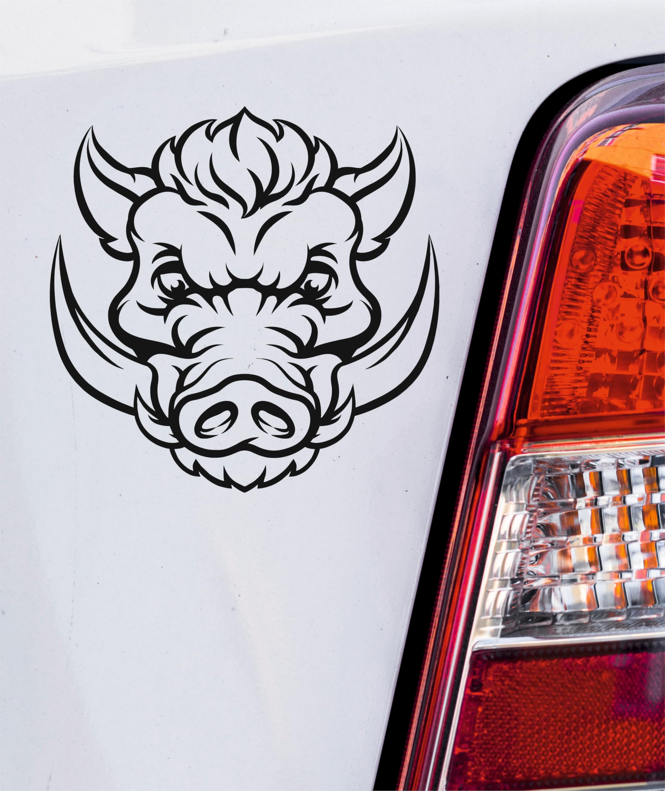 Sticker Chasse Sanglier Autocollant Sticker Chasseur Sanglier Noir - Pour Voiture, Moto, Casque, Vitre (marque Akacha) Décalque Voiture Moto Chasse