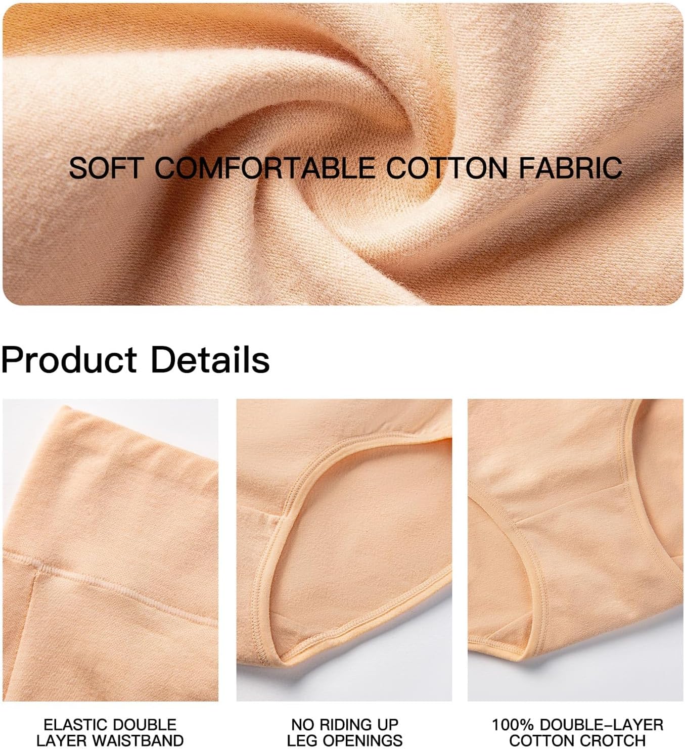 HAVVIS Women's Briefs Underwear Cotton High Waist Tummy Control Panties Rose Jacquard Ladies Panty Multipack - Image 7