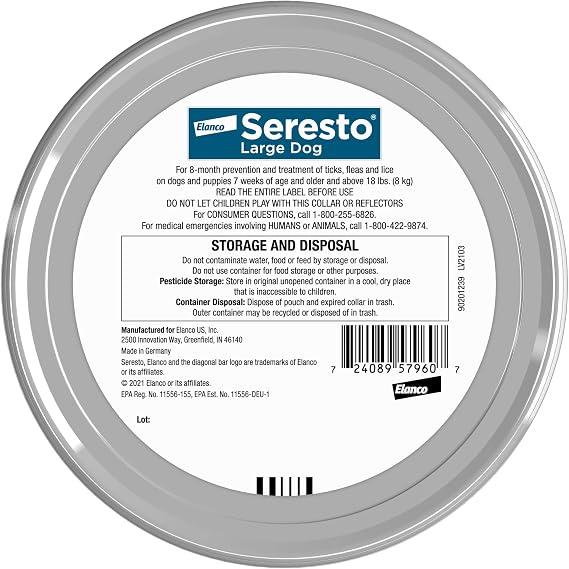 Seresto Large Dog for Dogs Over 18 lbs. & Seresto for Cats Vet-Recommended Flea & Tick Treatment & Prevention Collars | 8 Months Protection Each