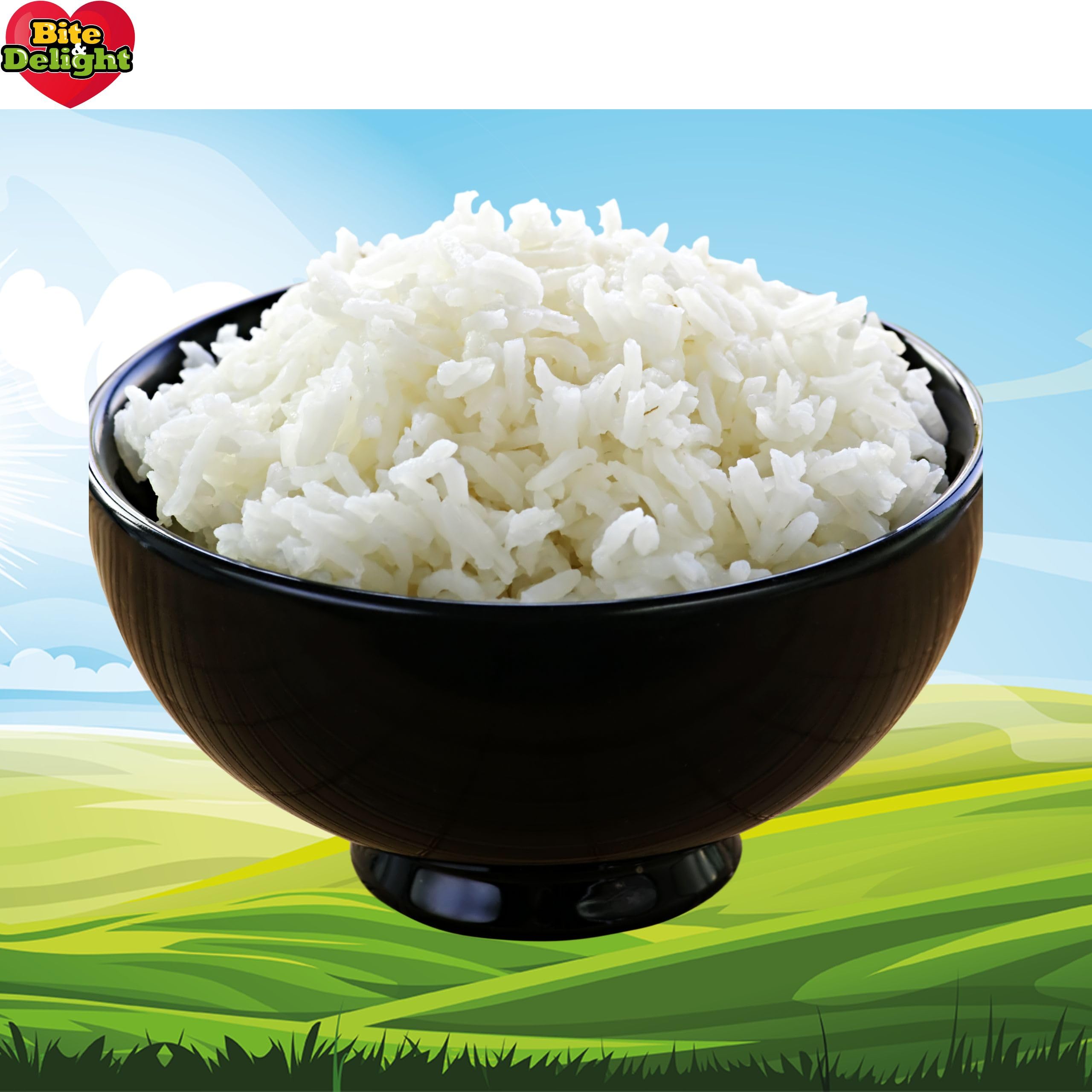 Bite & Delight 5kg Weißer Reis Natural Rice ohne Verunreinigungen Reine Kohlenhydratquelle Basis für Reisgerichte Reissalate Hauptgerichten Süßspeisen
