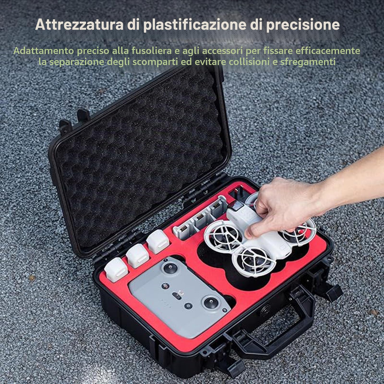 Neo Case, Custodia rigida impermeabile per il trasporto per DJI Neo Fly More Combo Valigia portatile Cross Body Box Drone e accessori Organizer da viaggio Shell, Nero , custodia per il