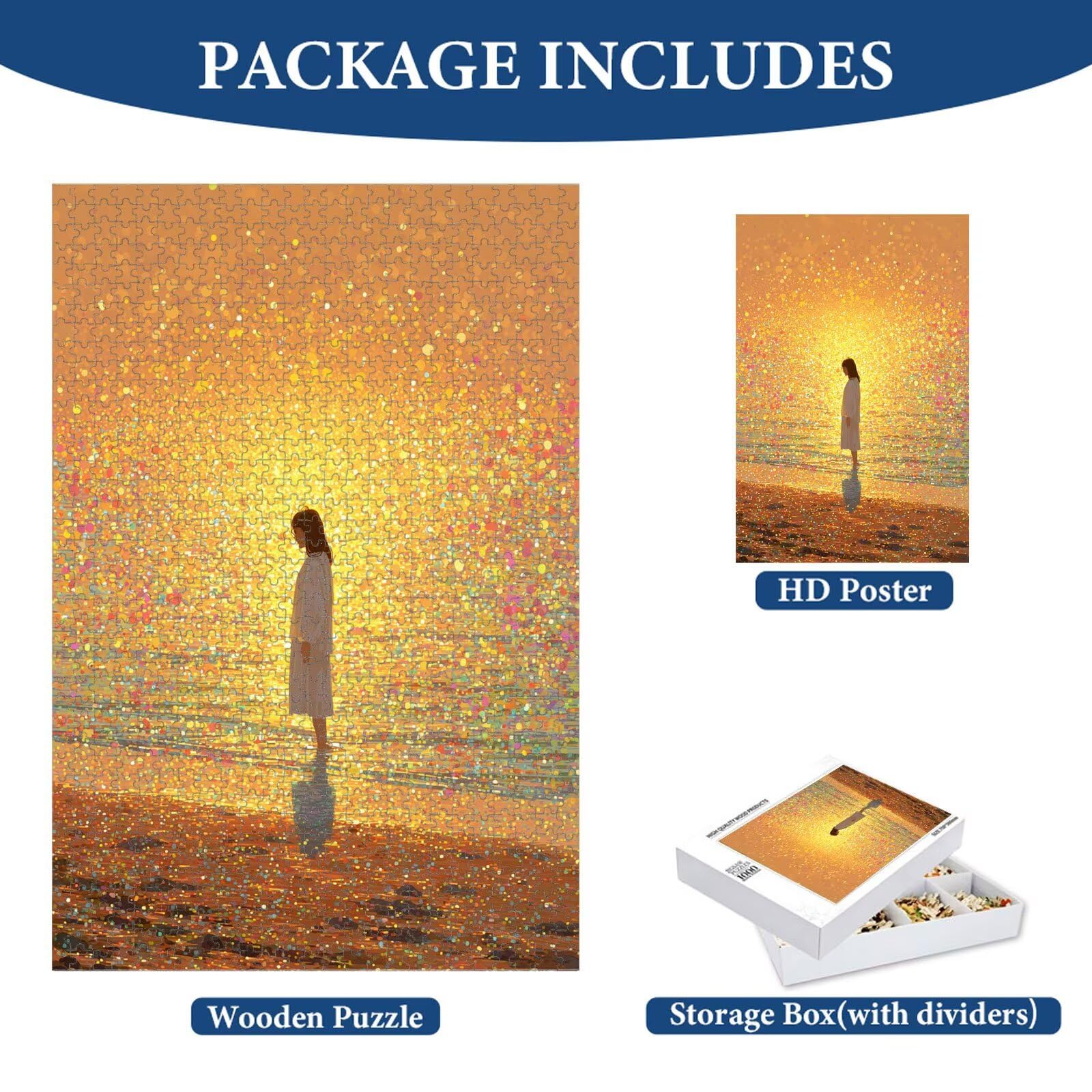 1000 Pezzi Puzzle Adulti - Ragazza & Oceano - Decorazione Murale 1T#1484