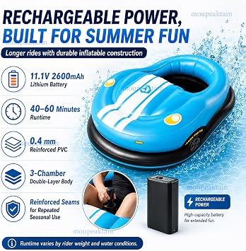 Electric Bumper Boat, Motorized Pool Float for Adults