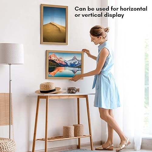 Miniatura 6 de Americanflat Marco de fotos de 13 x 19 pulgadas con vidrio inastillable, colección Signature - Marcos estilo galería hechos de madera de ingeniería