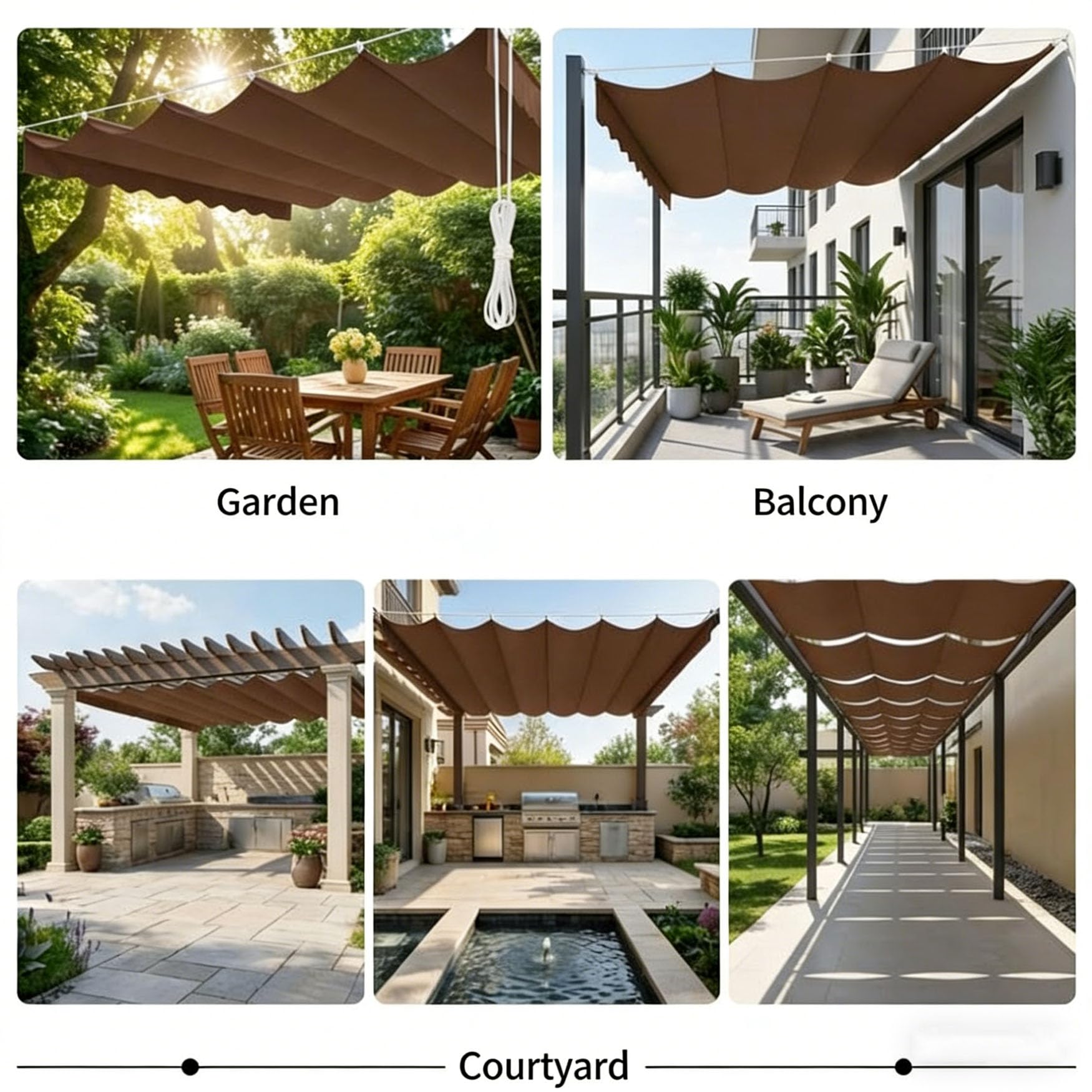 Amazon.co.jp: 屋外用格納式パーゴラオーニング 50 x 300 cm 日よけ