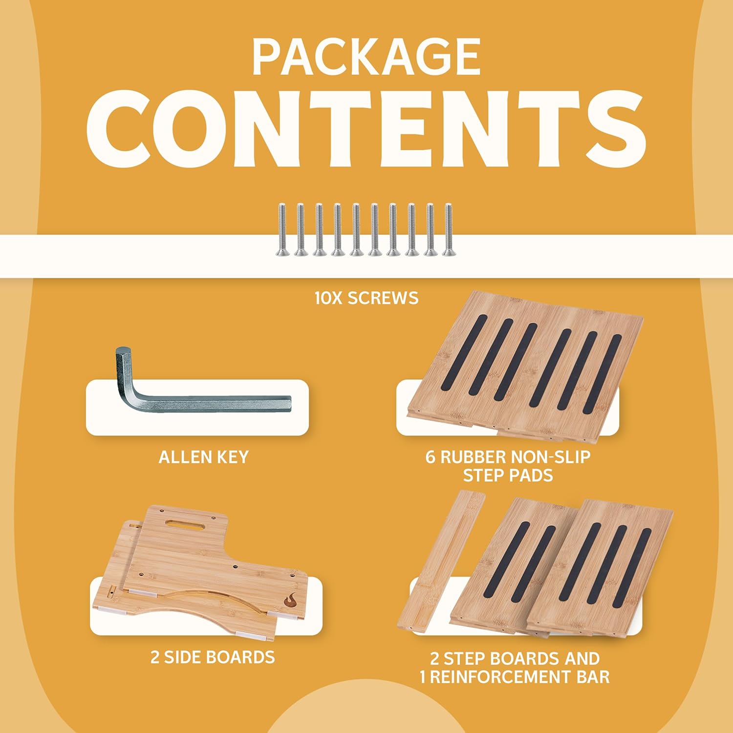 Wooden Kids Step Stool | 13" W by 12" H - 300LB Capacity | Kids Stool & Toddler Stool for Bathroom is Lightweight, Anti-Slip, Easy Assembly with Smooth Rounded Edges, Bamboo Step Stool