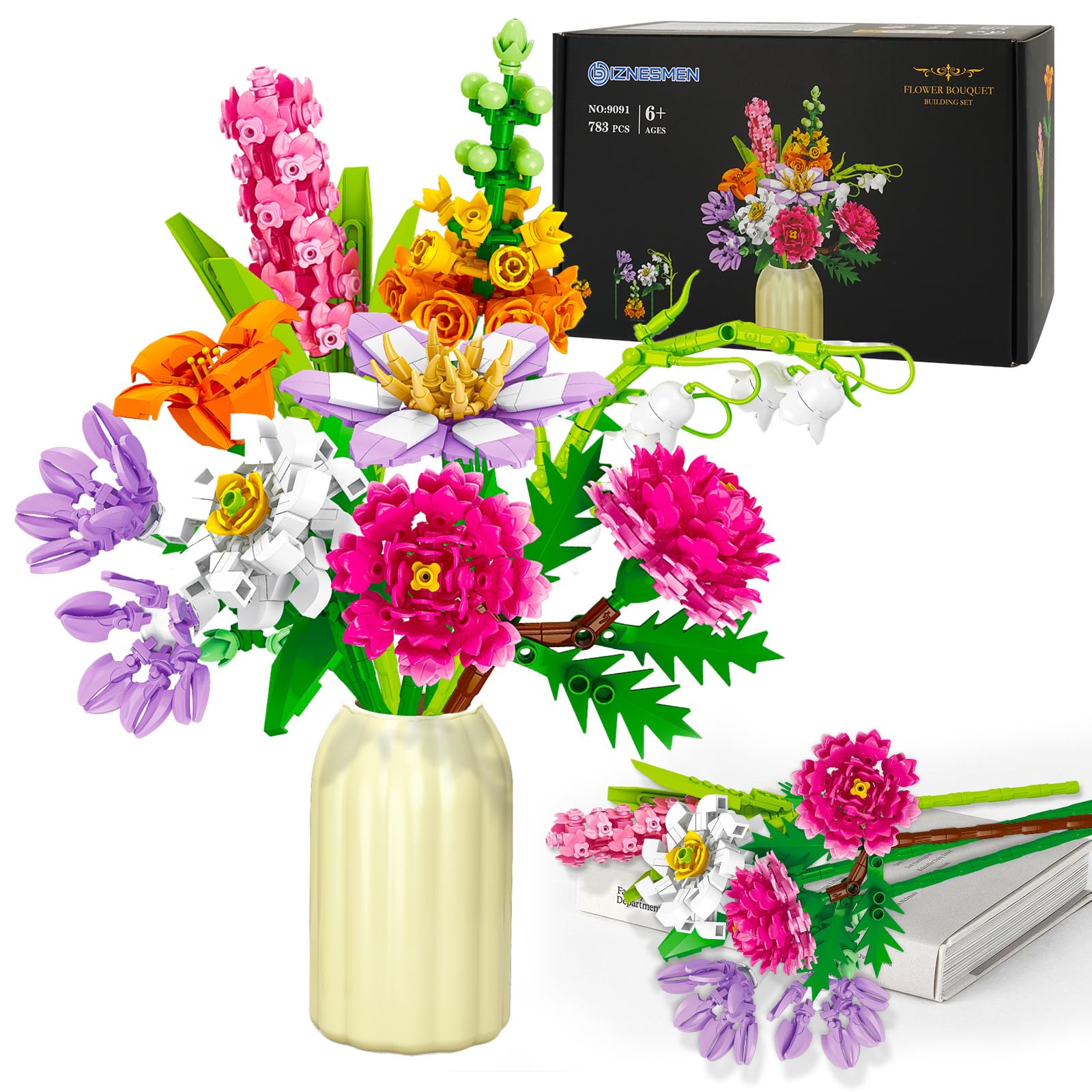 Amazon.com: BIZNESMEN 8 Pack Botanical Flower Bouquet Building