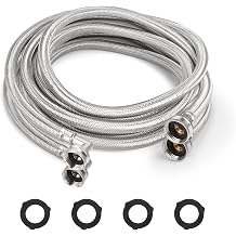 2 Pack 8 FT Stainless Steel Washing Machine Water Hose