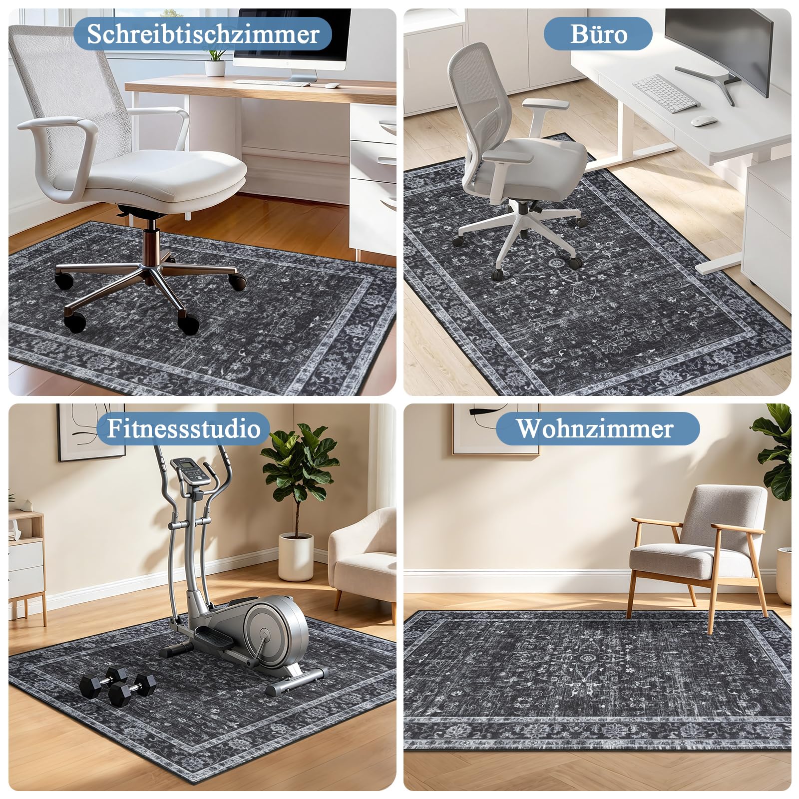 Bodenschutzmatte Bürostuhl 120x150cm Schreibtischstuhl Unterlage Hartboden