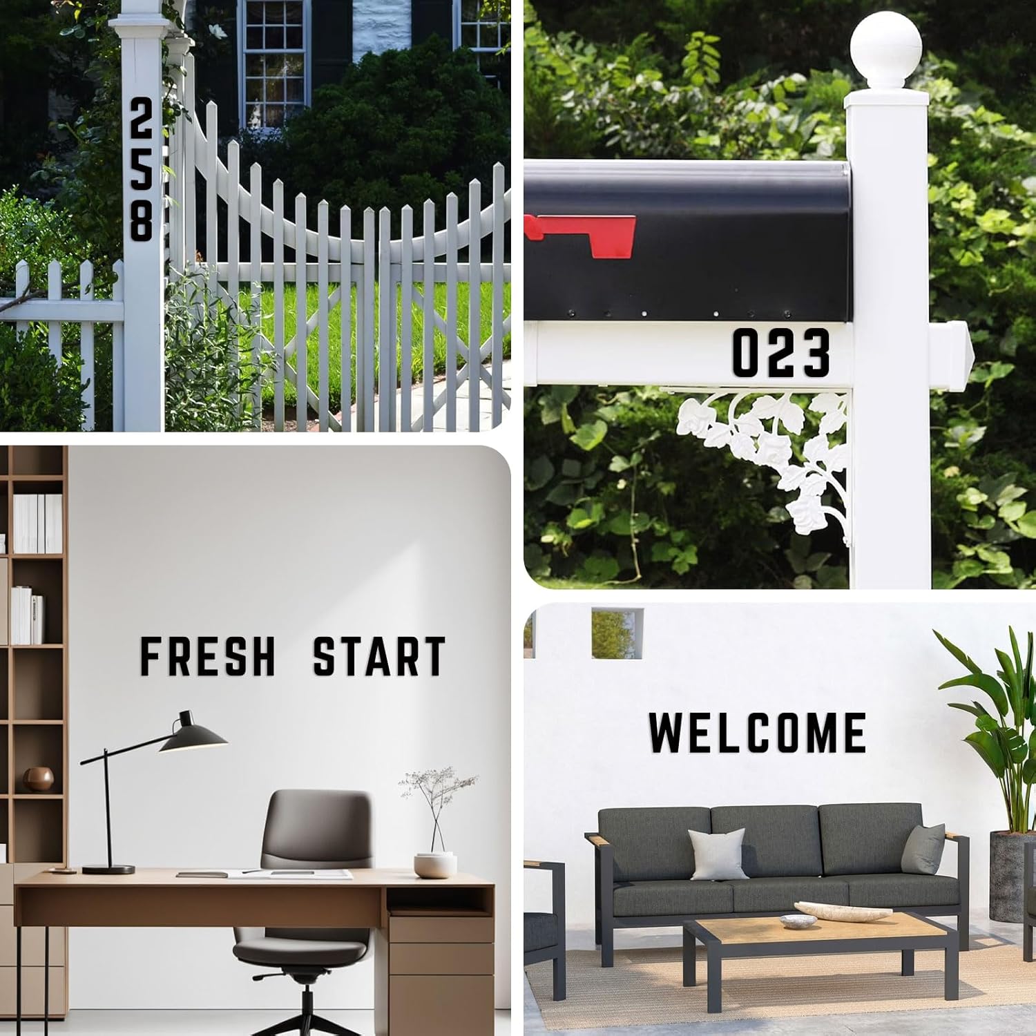 3 Inch House Numbers for Outside, Black Metal Address Numbers, Modern House Numbers & Letters Set, Waterproof Outdoor Sign for Wall, Mailbox, Garden, Office, Home & Living Room Decor (1)